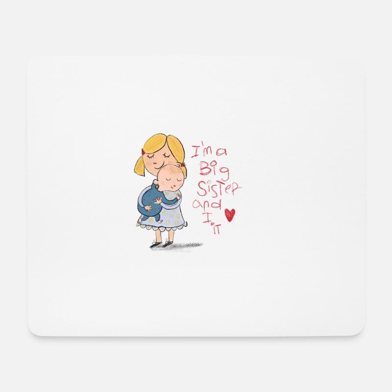 Ich bin eine große Schwester und ich liebe es - Mousepad (Querformat) - Weiß