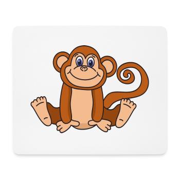 Singe cool mignon drôle - Tapis de souris (format paysage) - blanc - Devant