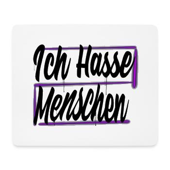 Ich hasse Menschen - Mousepad (Querformat) - Weiß - Vorne