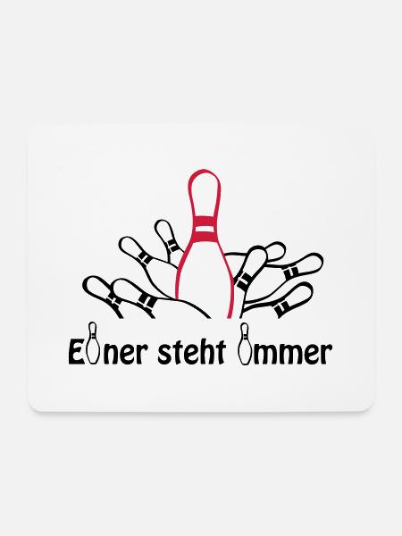 Kegeln - Einer steht immer - Mousepad (Querformat) - Weiß