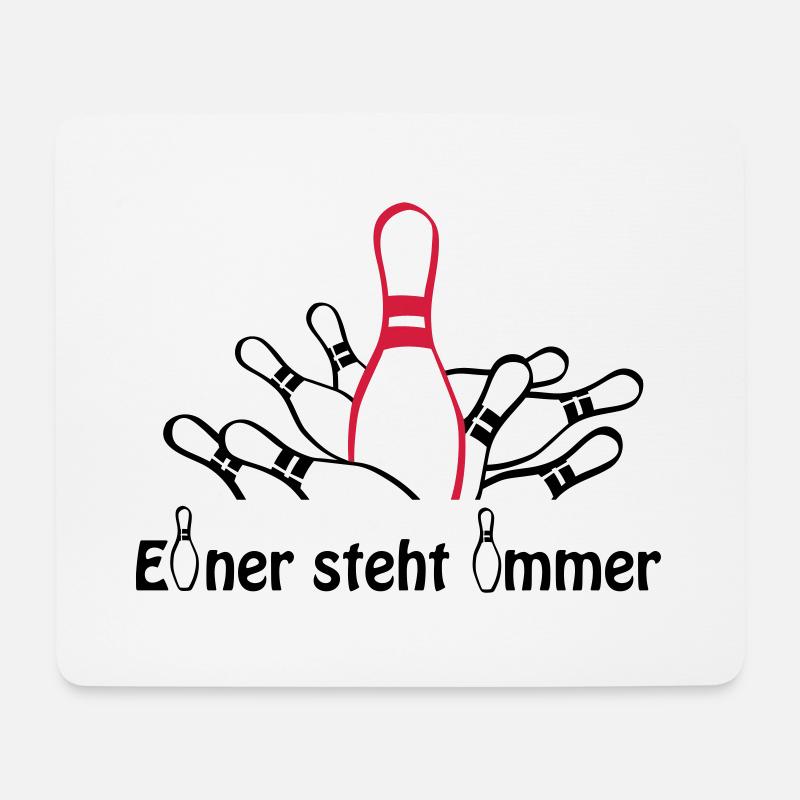 Kegeln - Einer steht immer - Mousepad (Querformat) - Weiß