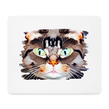 Portrait de chat néon - Tapis de souris (format paysage) - blanc - Devant