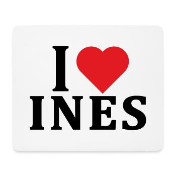 t-shirt I love Ines t-shirt gift idea - Mouse Pad (horizontal) - white - Front