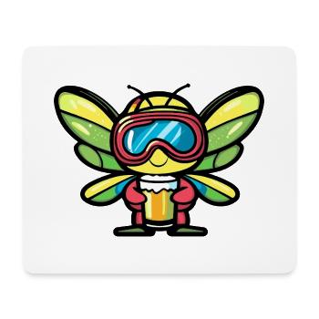 Dragonfly Après-Ski Bière Bande dessinée - Tapis de souris (format paysage) - blanc - Devant