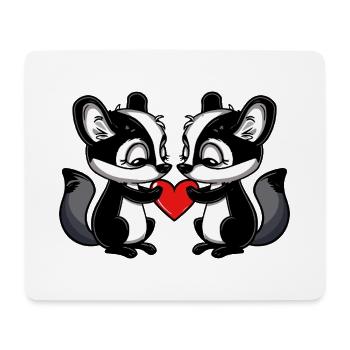 Skunk Couple Saint-Valentin - Tapis de souris (format paysage) - blanc - Devant