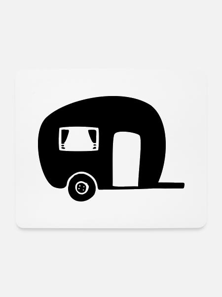 Wohnwagen Camping Camper - Mousepad (Querformat) - Weiß