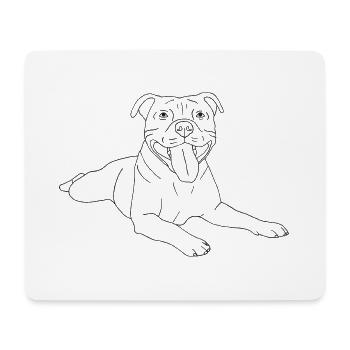 Staffordshire Bullterrier - Mousepad (Querformat) - Weiß - Vorne