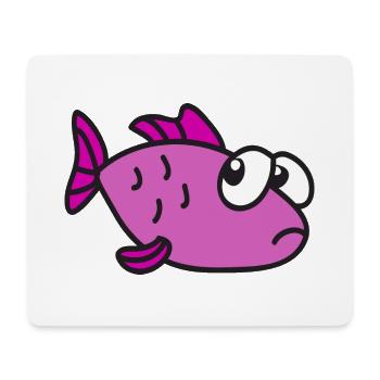 Poisson cool mignon drôle - Tapis de souris (format paysage) - blanc - Devant