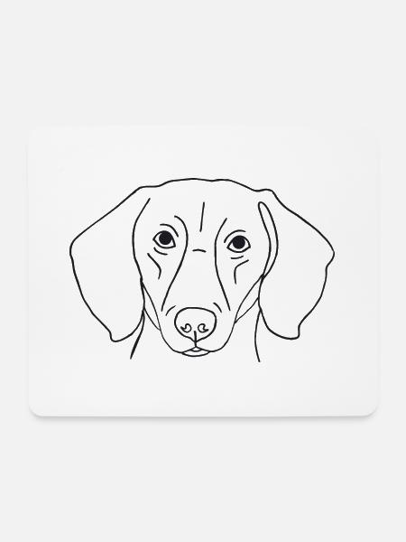 Dackel - Mousepad (Querformat) - Weiß