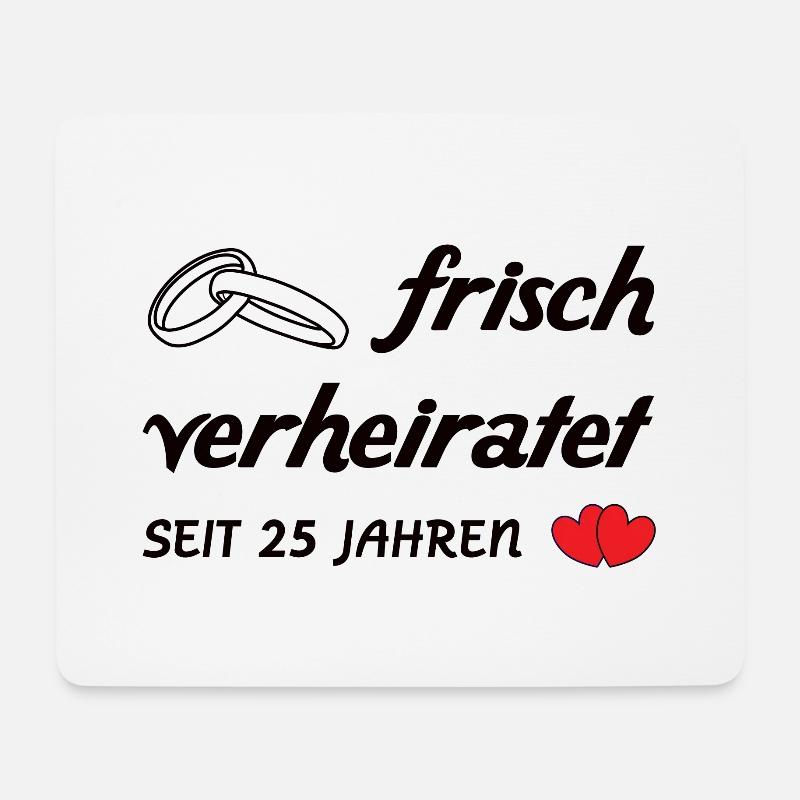 25 Jahre verheiratet - Silberhochzeit - Ehe - Mousepad (Querformat) - Weiß