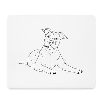 American Staffordshire Terrier - Mousepad (Querformat) - Weiß - Vorne