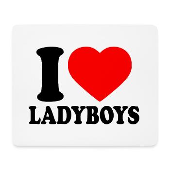 I love ladyboys - Mousepad (Querformat) - Weiß - Vorne