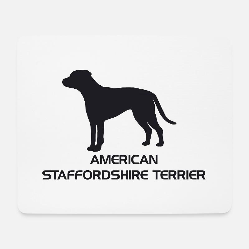 American Staffordshire Terrier Silhouette - Mousepad (Querformat) - Weiß