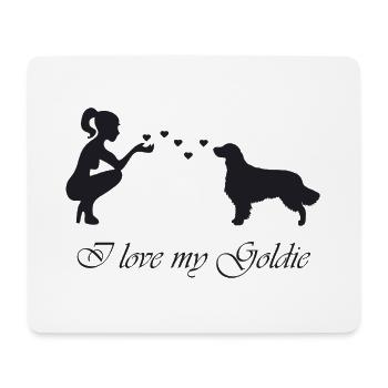 Golden Retriever mit Frau - Mousepad (Querformat) - Weiß - Vorne