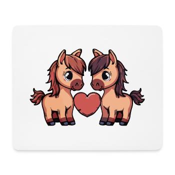 Pferd Paar Herz - Mousepad (Querformat) - Weiß - Vorne