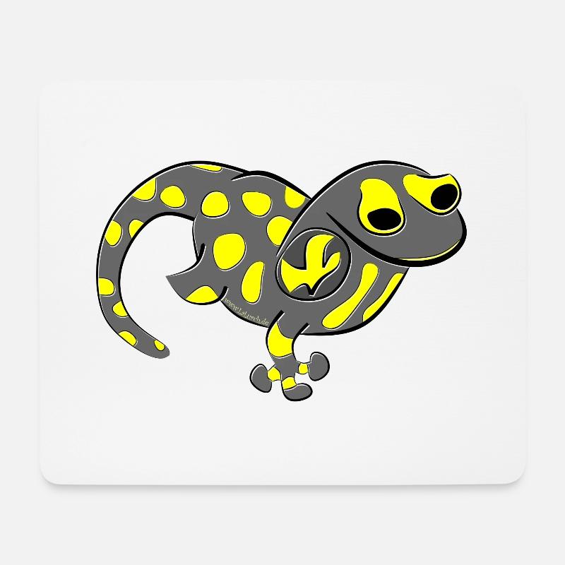 gelber Feuersalamander - Mousepad (Querformat) - Weiß