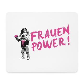 FRAUENPOWER Statement Shirt zum Weltfrauentag - Mousepad (Querformat) - Weiß - Vorne