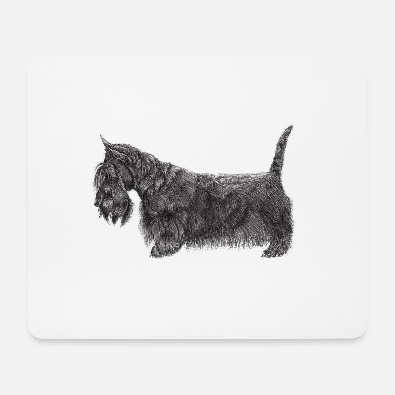 Terrier écossais UB - Tapis de souris (format paysage) - blanc