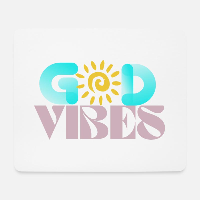 GodVibes - Mousepad (Querformat) - Weiß