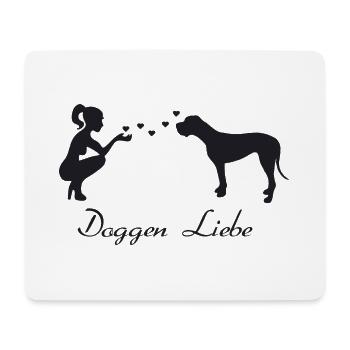 Deutsche Dogge mit Frau - Mousepad (Querformat) - Weiß - Vorne