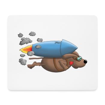 Raketen Hund - Mousepad (Querformat) - Weiß - Vorne