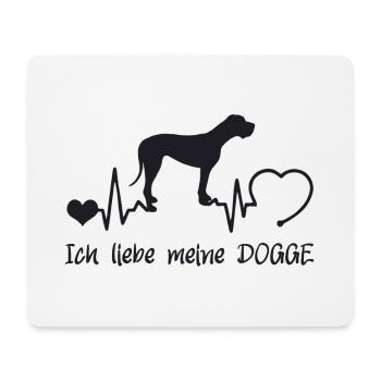 Deutsche Dogge mit Herzschlag - Mousepad (Querformat) - Weiß - Vorne