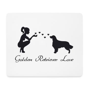 Golden Retriever mit Frau - Mousepad (Querformat) - Weiß - Vorne