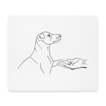 Jack Russell Terrier mit Hand - Mousepad (Querformat) - Weiß - Vorne