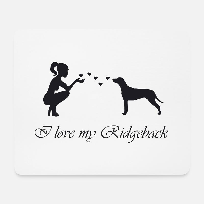Rhodesian Ridgeback mit Frau - Mousepad (Querformat) - Weiß