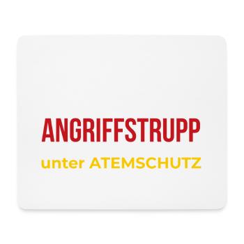 Feuerwehr Angriffstrupp unter Atemschutz – T‑Shirt - Mousepad (Querformat) - Weiß - Vorne