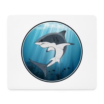 requin blanc - Tapis de souris (format paysage) - blanc - Devant