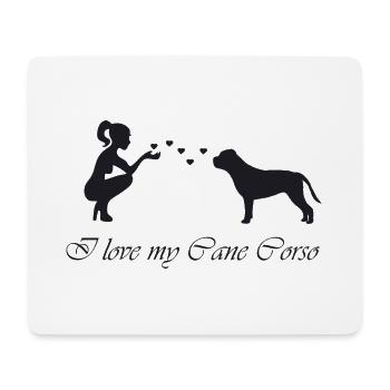 Cane Corso mit Frau - Mousepad (Querformat) - Weiß - Vorne