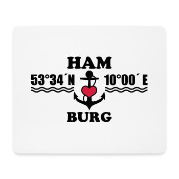 Coordonne Hambourg ancre 2c B - Tapis de souris (format paysage) - blanc - Devant