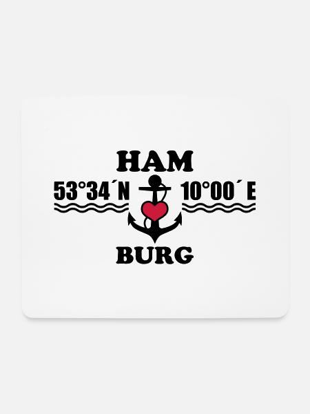 Hamburg coordinates anchor 2c B - Mouse Pad (horizontal) - white