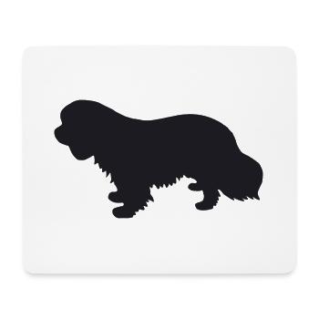 Cavalier King Charles Spaniel Silhouette - Mousepad (Querformat) - Weiß - Vorne