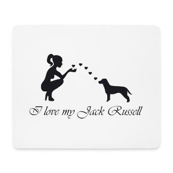 Jack Russell Terrier mit Frau - Mousepad (Querformat) - Weiß - Vorne