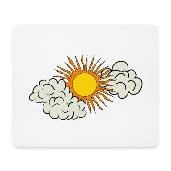 Nuages de soleil Retrostyle - Tapis de souris (format paysage) - blanc - Devant
