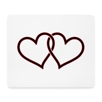 Coeurs en amour mariage - Tapis de souris (format paysage) - blanc - Devant