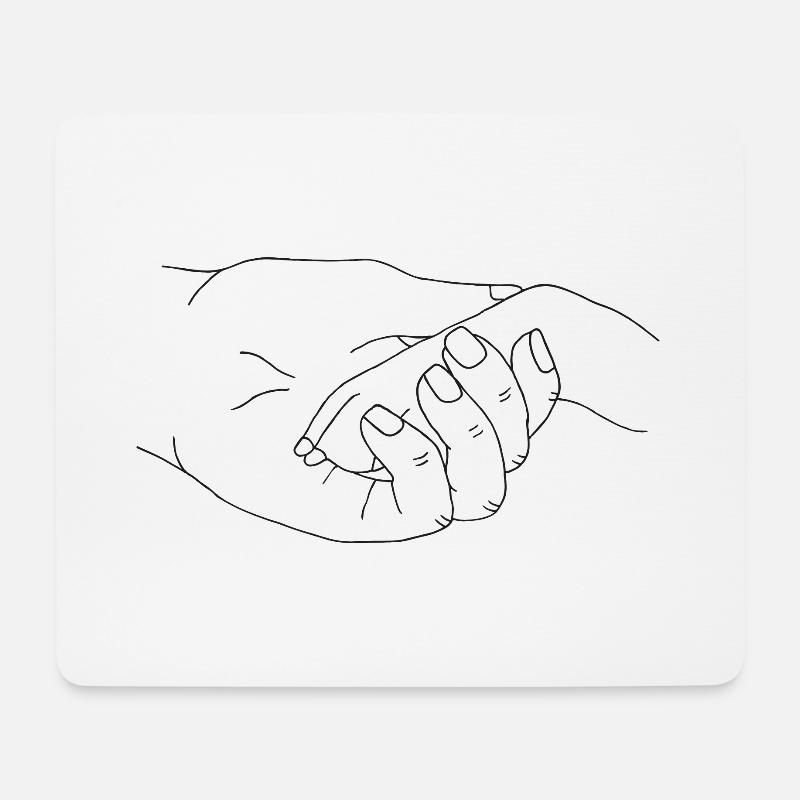 Hand mit Pfote - Mousepad (Querformat) - Weiß