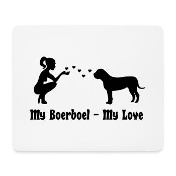 Boerboel mit Frau - Mousepad (Querformat) - Weiß - Vorne