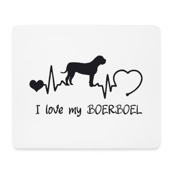 Boerboel mit Herzschlag - Mousepad (Querformat) - Weiß - Vorne