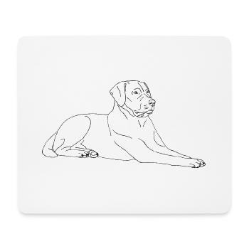 Labrador liegend - Mousepad (Querformat) - Weiß - Vorne