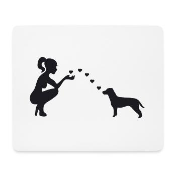 Jack Russell Terrier mit Frau - Mousepad (Querformat) - Weiß - Vorne