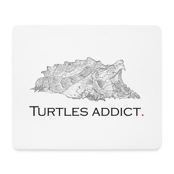 Schildkröten süchtig - Mousepad (Querformat) - Weiß - Vorne
