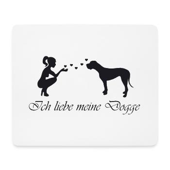 Deutsche Dogge mit Frau - Mousepad (Querformat) - Weiß - Vorne