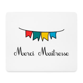 MERCI. MAÎTRESSE. MAÎTRE. MERCI MAÎTRESSE - Tapis de souris (format paysage) - blanc - Devant
