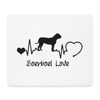 Boerboel mit Herzschlag - Mousepad (Querformat) - Weiß - Vorne