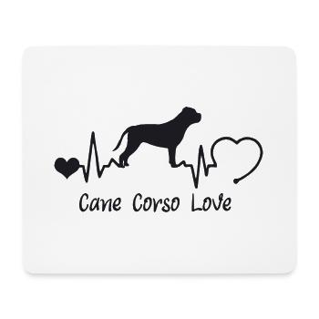 Cane Corso mit Herzschlag - Mousepad (Querformat) - Weiß - Vorne