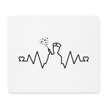 Herzfrequenz-Stille - Mousepad (Querformat) - Weiß - Vorne