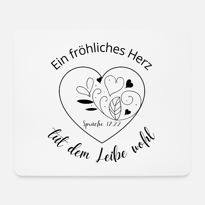 Ein fröhliches Herz ... - Mousepad (Querformat) - Weiß
